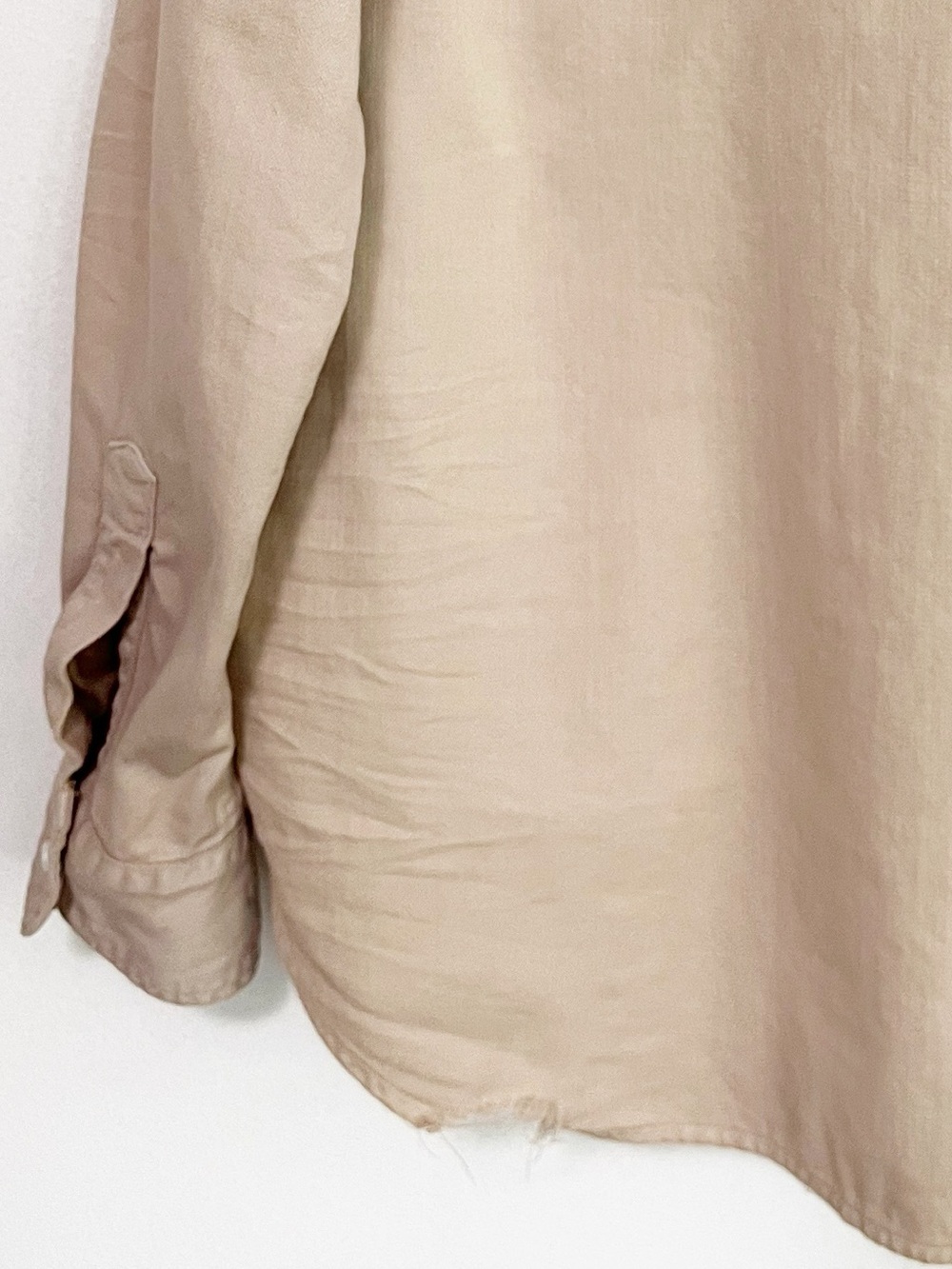 Frank & Eileen Eileen Button-Up Shirt Famous Denim Sand Tan Size: Medium - Picture 7 of 10